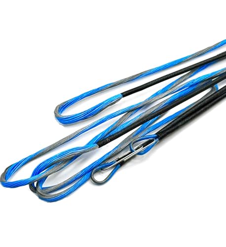 Bear Apprentice 3 Replacement Compound Bowstring Set – Custom Colored Archery Bowstrings - Apprentice III (Electric Blue & Silver)