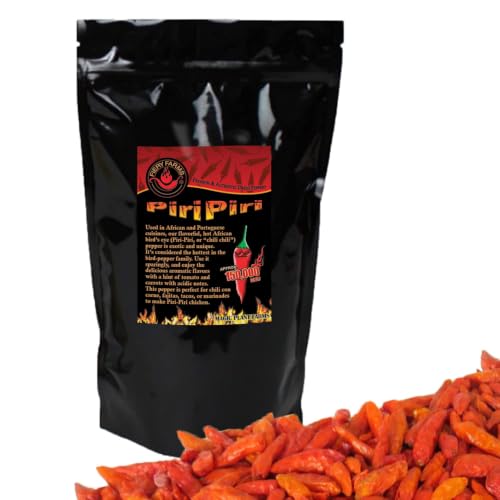 Red African Birds Eye Dry Chili Pepper Pods by Fiery Farms – 2 oz, 50K–175K SHU, Piri Piri Pepper, Red Hot Chili Pepper for Cooking, Chili Seasoning, Non-GMO