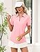 LOMON Women's Polo Shirts Short Sleeve Quick Dry UPF 50+ Sun Protection Business Casual Collared Shirt Tennis Golf Shirt Work Tops (Pink M)