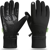 weiatas Winter Gloves for Men Women Waterproof, Warm Touch Screen Snow Gloves for Cycling Driving Hiking Running Skiing Working, Windproof Cold Weather Thermal Gloves (Black, Large)