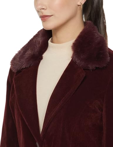 Image of Qube By Fort Collins Women's Knitted Hip Length Tweed Blazer - Stylish, Versatile, And Elegant For Office Or Casual Wear