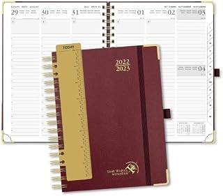 POPRUN Pocket Diary 2023 Week to View 16.5 x 9 cm Hardback - Slim Weekly Planner A6 with Monthly Planning, Inner Pocket&Note Pages,FSC® Certified 80 GSM Ivory Paper - Light Pink