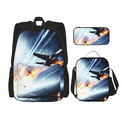 Ensemble cartable et sac à dos d'avion taille unique noir