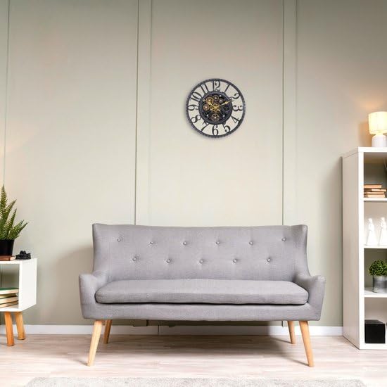 Reloj de pared industrial con engranajes móviles – Aspecto Vintage resistente – Retro – Perfecto para sala de estar, oficina y dormitorio – Único Eyecatcher