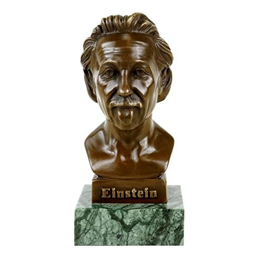 Albert Einstein Busto – Lengua de Einstein – Figura de bronce – Firmada (Bronce – Einstein Portrait – Bronce Busto