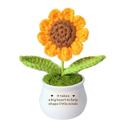 HULALA Handmade Positive Sunflower Gifts - Teacher Appreciation Gift from Student - Christmas, Birthday, Graduation, End Of The Year, Thank You Presents for Teacher Nursery