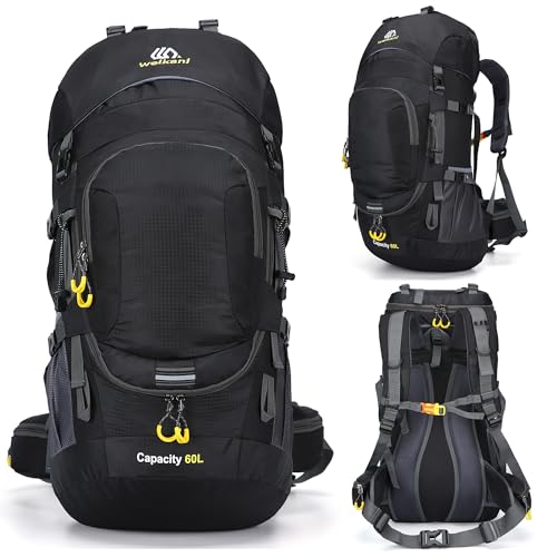 Mxaeyar 60L Hiking Backpack with Rain Cover Waterproof Lightweight Outdoor Travel Backpack Large Rucksack for Men Women High-Capacity Daypack for Hiking Trekking Camping Sport