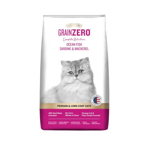 Grain Zero Adult Dry Cat Food 3kg | Ocean Fish, Sardine & Mackerel | 48% Fresh Inclusion | Grain, Gluten & GMO-Free | Taurine for Heart Health | Suita