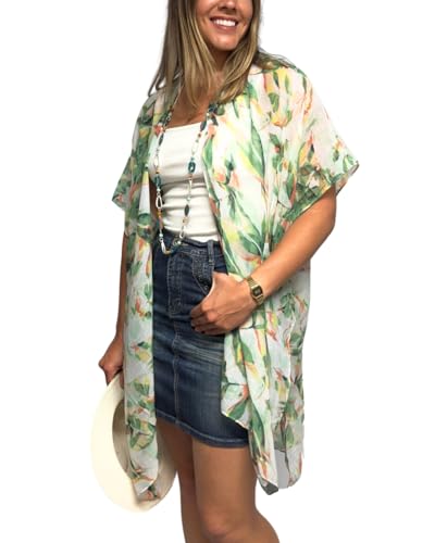 Image of Humble Hilo Womens Kimono Cardigan Sleeveless Lightweight Cover Up Casual & Flowy, 2 Sizes