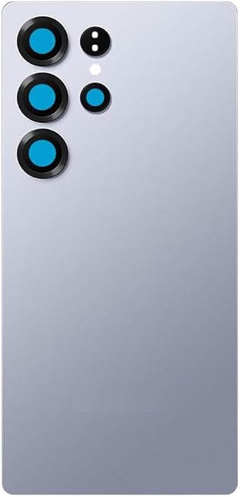for Galaxy S25 Ultra Back Cover Glass Rear Battery Door Housing + Main Rear Back Camera Lens Replacement for Samsung Galaxy S25 Ultra S938 USA Titanium Silverblue