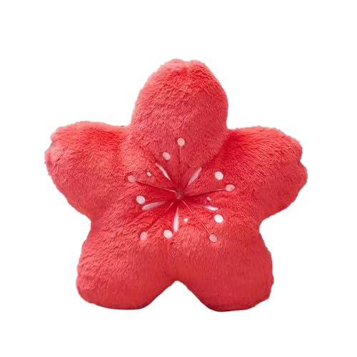 GEXUANCHEN Cute Cherry Blossom Decorative Plush Pillow for Bedroom Balcony Living Room Sofa Chair car Cushion (Pink) (17.7 * 17.7, Rose Red)