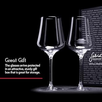 Gabriel-Glas StandArt Crystal Wine Glasses, Set of 4 with Gift Boxes - Premium, Universal Wine Glass for Red and White Wine - Dishwasher Safe, Lead-Free, 16 oz.
