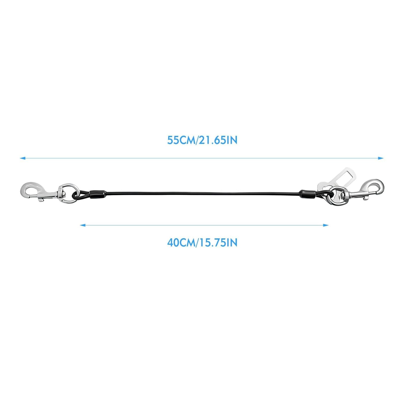 2 PCS Dog Seat Belt, Dog Car Harness, Anti Chew Dog Lead, Chain with Double Clip and Buckle Attachment - Image 2