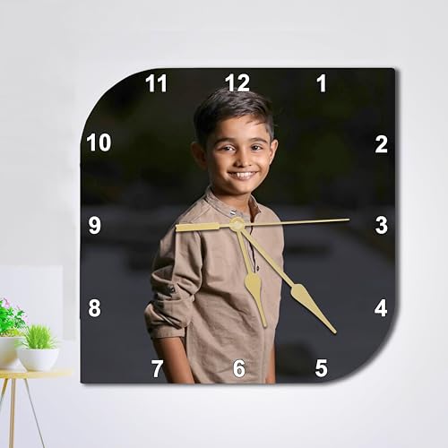 Image of Personalized Wall Clock, Premium Acrylic Custom Photo Clock, Unique Home Decor Item for Living Room & Bedroom,12x12 inches, for Gifting Occasions Photo Wall Clock Anniversary, Rakshabandhan Gift