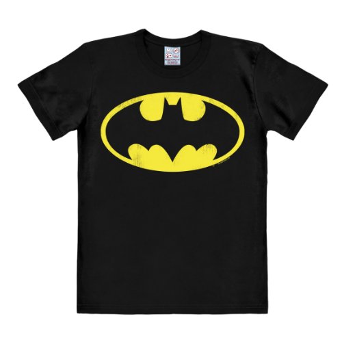 Logoshirt DC Comics I Batman I T-Shirt Print I Damen & Herren I kurzärmlig I schwarz I Lizenziertes Originaldesign I Größe L