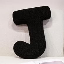 Letter Plush Pillow, Letter Hugging Throw Pillows, Black Decorative Initial Letter Shaped Throw Pillows for Bed Couch, Letter Pillows English Alphabet A to Z for Sofa Bedroom Living Room Decor J