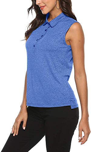 Airike Golf Polo Shirts For Women Sleeveless Summer Sports Athletic Fashionable Workwear-Quick Dry Womens Tank Tops Blue #TOP1
