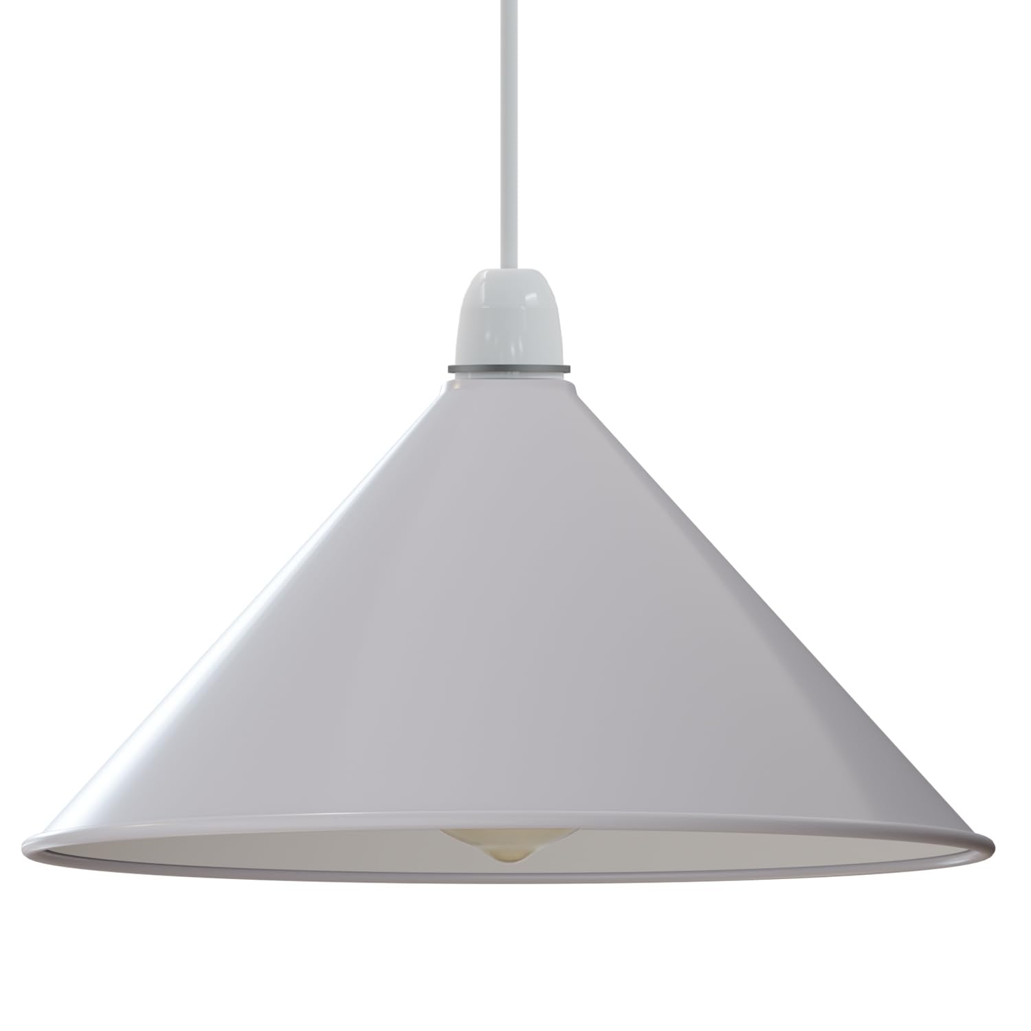 Vintage Metal Retro Style Cone Shape Lamp Shade Easy fit for Living Rooms bedrooms Kitchen Dining Room (White - 1 Pack)