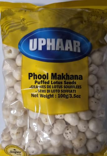 Uphaar Phool Makhana 100g | Premium Fox Nuts for Roasting & Cooking | Quality Lotus Seeds for Snacks & Recipes (Pack of 1)