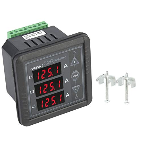 Generador de Corriente, Amperimetro Digital Trifasico, AC 165 ~ 275 V Medidor Trifasico, 40 – 70 Hz Amperimetro Digital, AmperíMetro de CA Digital, Medidor de Corriente Digital, Generador GV23AT