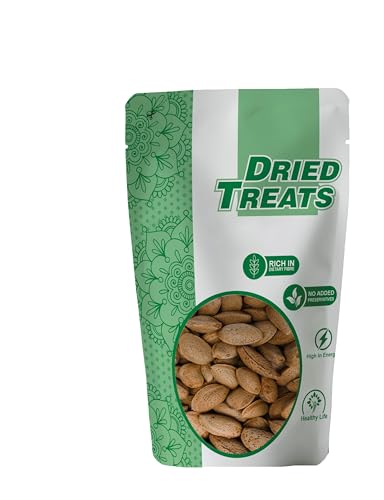 Image of Dried treats Kagazi Badam 200 Grams - Thin Shell Almonds | Packed with Protein, Fiber, and Vitamins | Badam with Shell - Easy to Crack, Supports Brain Health and Boosts Energy - Great Snack Option for Office, School, or Fitness Enthusiasts