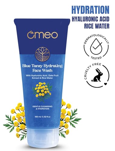 Image of Omeo Blue Tansy Hydrating Face Wash 100ml Glow & Bright Skin with Hyaluronic Acid, Rice Water & Date Fruit | Recommended by Dermatologist, All Type Skin-Woman & Man