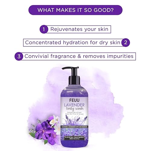 Image of Lavender Body Wash, Balances Skin pH, Firms & Rejuvenates Skin, 300ml