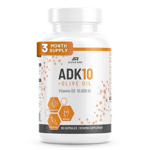 ADK 10 Vitamin Supplement with Olive Oil Powder Once Daily 90 Capsules