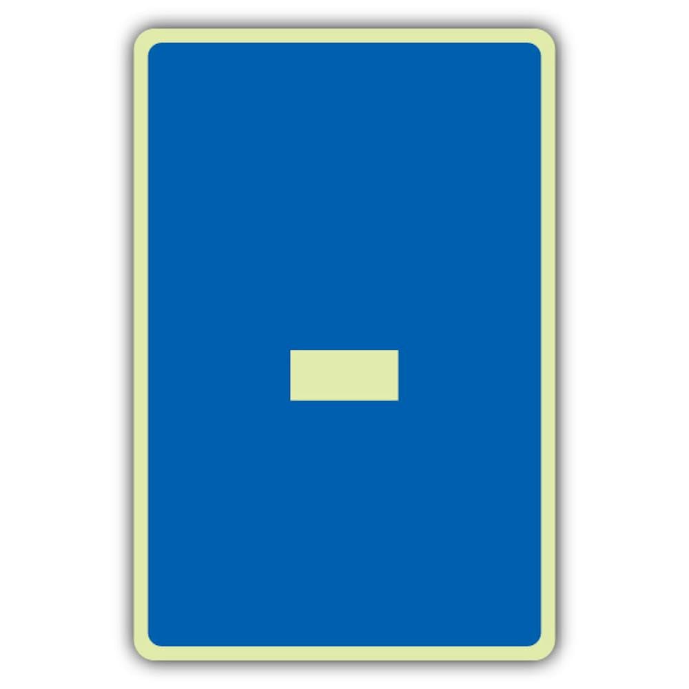 V Safety - Etiqueta para tablero que brilla en la oscuridad, letrero azul, 300 x 450 mm, hecha de vinilo autoadhesivo de doble brillo, señalización de seguridad profesional, fabricada en Gran Bretaña