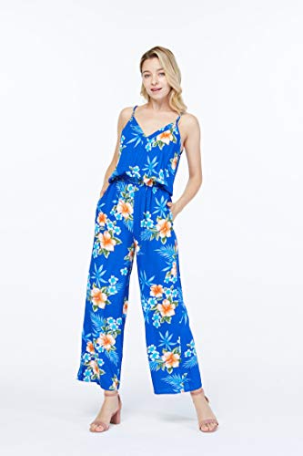 Image of Matchable Family Hawaiian Luau Men Women Girl Boy Clothes in Hibiscus Blue