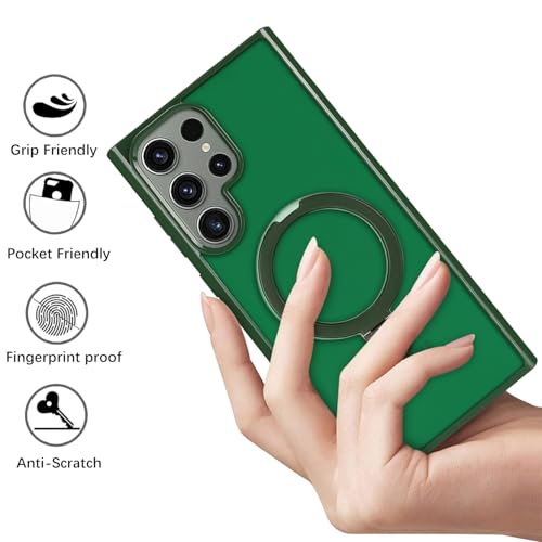 Image of Cavor for Samsung Galaxy S23 Ultra Case,Compatible with Magsafe, Dark Green | Galaxy S23 Ultra Phone Case with Stand Magnetic, Shockproof Slim Protective Cases for Women Men