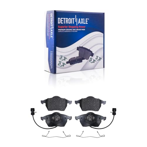 Image of Detroit Axle - Front Brake Kit for VW Passat Audi A4 A6 Quattro, Disc Brake | Rotors Ceramic Brake Pads w /Hardware Replacement [11.34 inch inch Rotors]