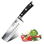 SHAN ZU Coltello da Cucina 16.5cm Giapponese Nakiri Coltelli per Verdure Professionali Coltelli da Chef Acciaio Inossidabile Tedesco Affilata Coltello Multiuso con Manico in legno di Pakkawood