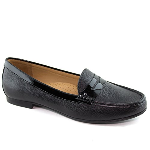 Image of Womens Casual Genuine Leather Comfortable Lightweight Driving Moaccasins Classic Fashion Penny Slip On Ladies Driving Loafer Flat Shoes