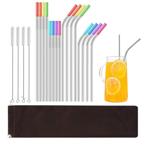 Opiniones y reviews de Popotes de Acero Inoxidable Walmart los 5 más buscados. 50 Set de 16 Piezas Popotes,Popotes de Acero Inoxidable,Reutilizables con Puntas de Silicón,Popotes Metálicos para Vasos de 20 24 30 oz,para Hogar, Fiestas y Viajes