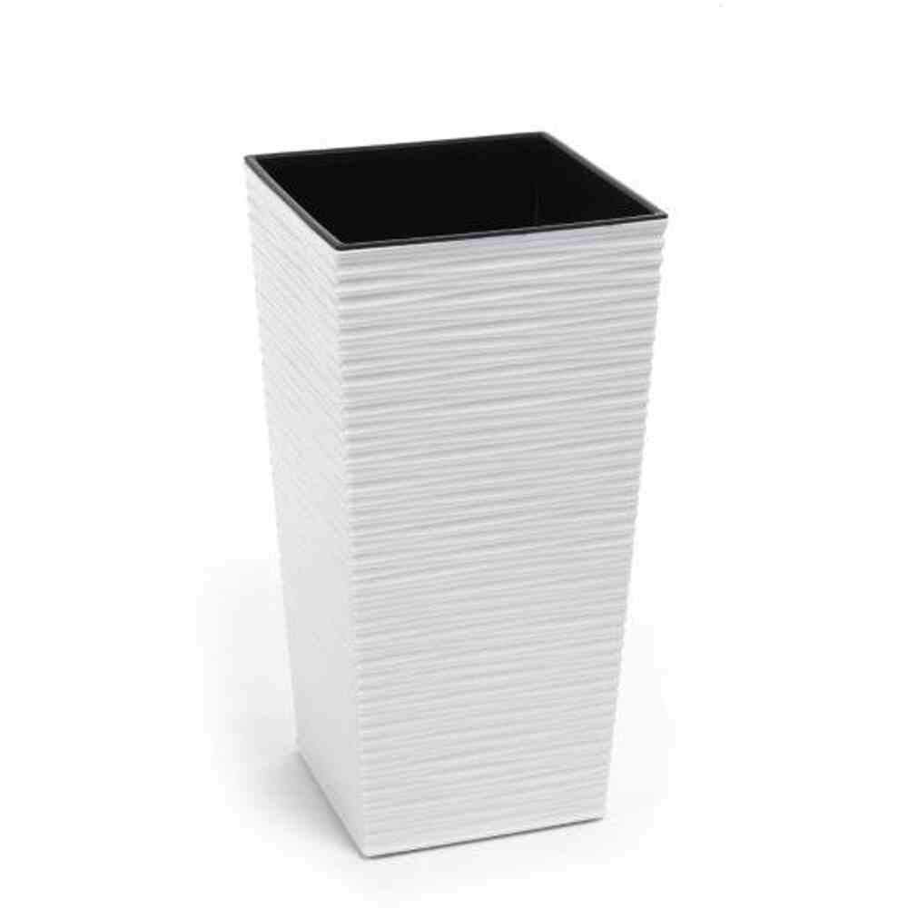 Siena Garden Pot de Fleurs Blanc 25 cm grand contenant rond pour plante intérieur