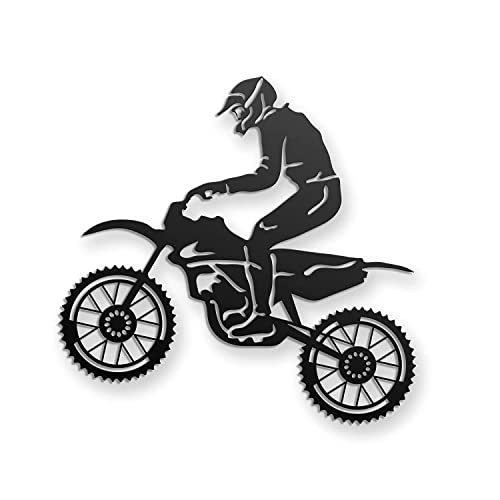 Image of Generic METSY Wall Decor(Dirt Bike Rider) Metal Art, 1.2mm Metal Sheet, Laser Cut, Premium Finish, Scratch & Rust Resistant, 45x43cm, Multiple Rooms