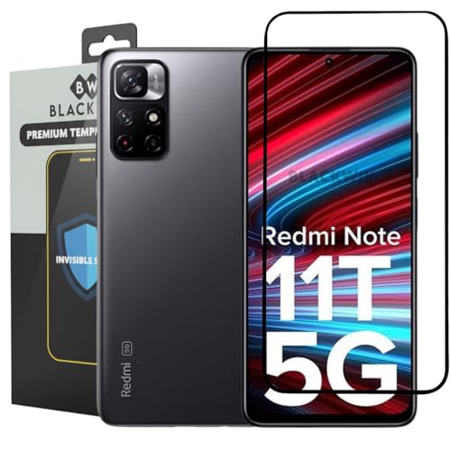 Image of Blackwik Tempered Glass Screen Protector for Redmi Note 11T / Poco M4 Pro with Edge-To-Edge Protector Coverage | Easy Installation Kit (Black)