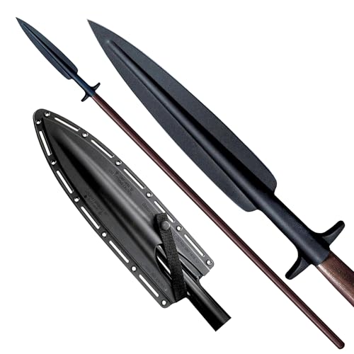 Cold Steel Boar Hunting Spear with 18″ SK-5 Blade, Ash Wood Shaft and Sheath, 89″ – Long Medieval Tactical Survival Weapon for Combat, Throwing, Self Defense, Outdoor Hiking and Fishing