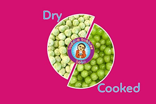 Premium Boba Tea Real Tapioca Pearls Ready in 3 Minutes by Buddha Bubbles Boba (Matcha Green Tea)