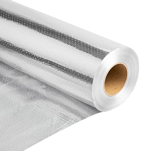 ZXQDRE Radiant Barrier Insulation Roll 1000 Sq Ft Double Reflective Perforated Attic Foil for Heat Shield & Energy Savings Heavy Duty Foil Insulation Thermal Barrier Easy DIY Installation