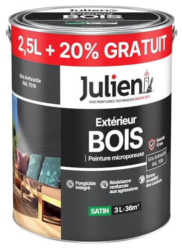JULIEN Extérieur Bois gris anthracite 2,5 l + 20 % marque