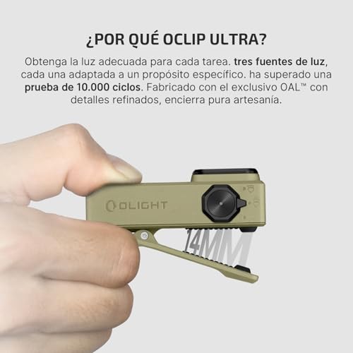 Miniatura 2 de OLIGHT Oclip Ultra Mini Linterna de Clip EDC Recargable 530LM 130M | Fabricado en OAL, Magnetizable, Resistente al Agua IPX6, Luz Concentrada/Difusa y Rayos UV, Para Uso Exterior e de Emergencia