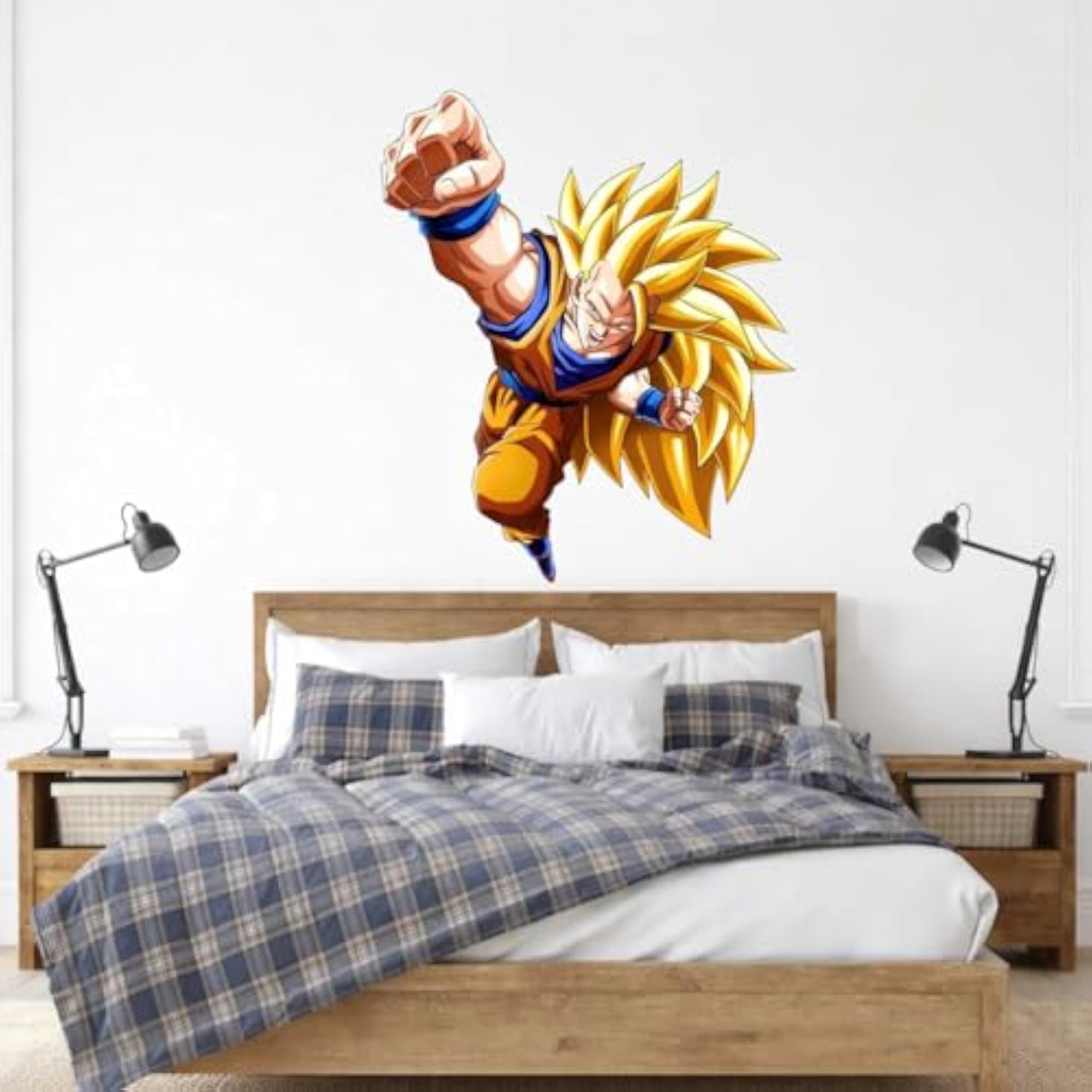 Flying Super Saiyan Three Punch Attack Anime Sticker