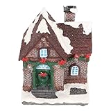 TOPINCN Casa de pueblo de Navidad con luz LED, paisaje de jardín para dormitorio (tipo A)