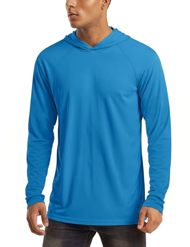 Image of MAGCOMSEN Men's Hooded UPF 50+ Sun Protection T Shirts Long Sleeve Athletic Fishing Shirts Rash Guards