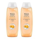 by Amazon Gel de ducha Miel y Leche, 2 x 500ml