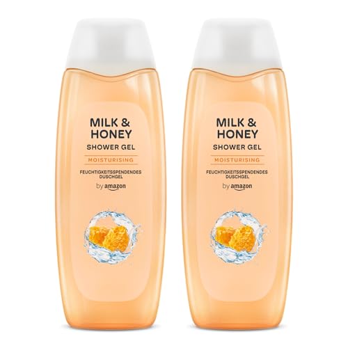 by Amazon Gel de ducha Miel y Leche, 2 x 500ml