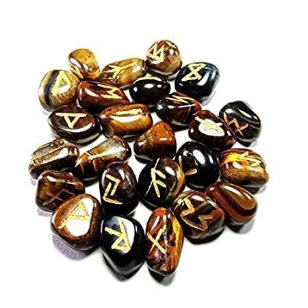 Tiger Eye Rune Set Symbols Gemstone Healing Crystal Runes 25 Pcs-image-32