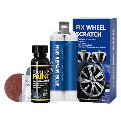 車のホイール傷除去剤、ホイール傷修理キット,ホイール塗装修理 - 車両スクラッチリムーバーホイール修理液体ホイール修理アーティファクトスクラッチの改修ジェルハブ修理ツールセット、ホイール修復ツールセット、スクラッチ修復ツール、迅速かつ簡単なホイールスクラッ